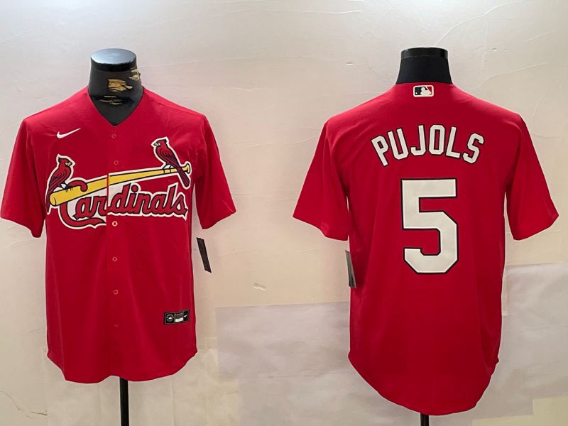 Men St.Louis Cardinals #5 Pujols Red Game 2024 Nike MLB Jersey style 1